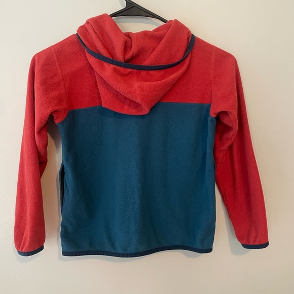 Patagonia Red and Blue Fleece Hoodie Sweatshirt Size XS (5-6) - Picture 2 of 3